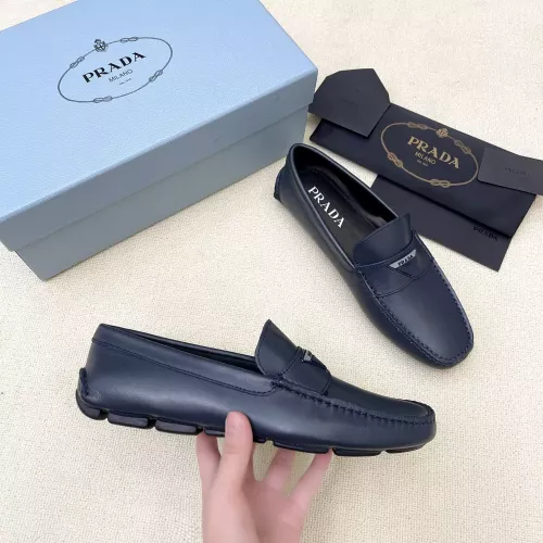 Replica Prada Leather Shoes For Men #1340355 $125.00 USD for Wholesale