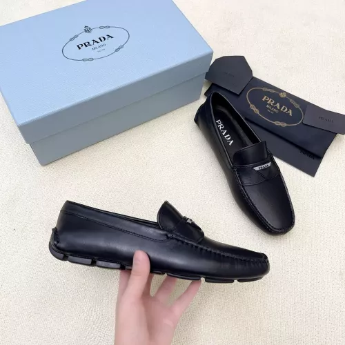 Replica Prada Leather Shoes For Men #1340356 $125.00 USD for Wholesale