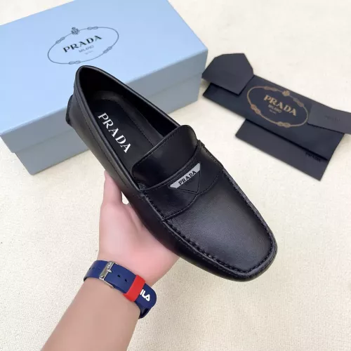 Replica Prada Leather Shoes For Men #1340356 $125.00 USD for Wholesale