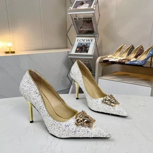Versace High-Heeled Shoes For Women #1341722 $82.00 USD, Wholesale Replica Versace High-Heeled Shoes