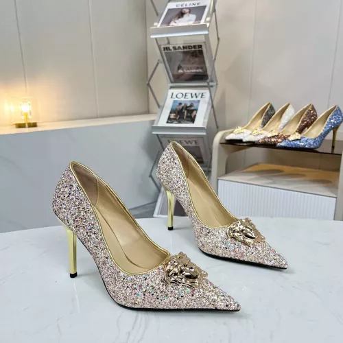 Versace High-Heeled Shoes For Women #1341723 $82.00 USD, Wholesale Replica Versace High-Heeled Shoes