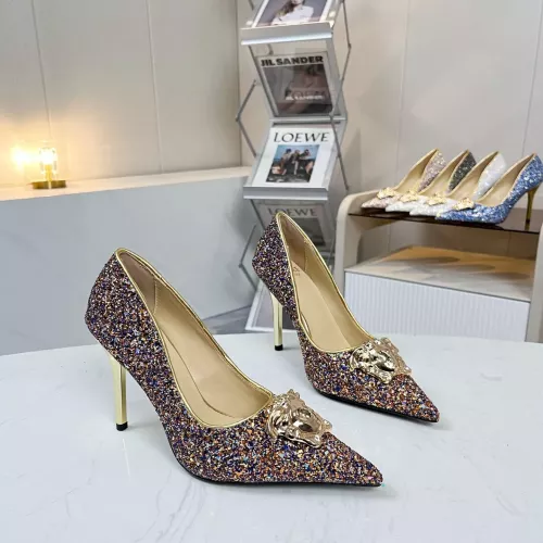 Versace High-Heeled Shoes For Women #1341724 $82.00 USD, Wholesale Replica Versace High-Heeled Shoes