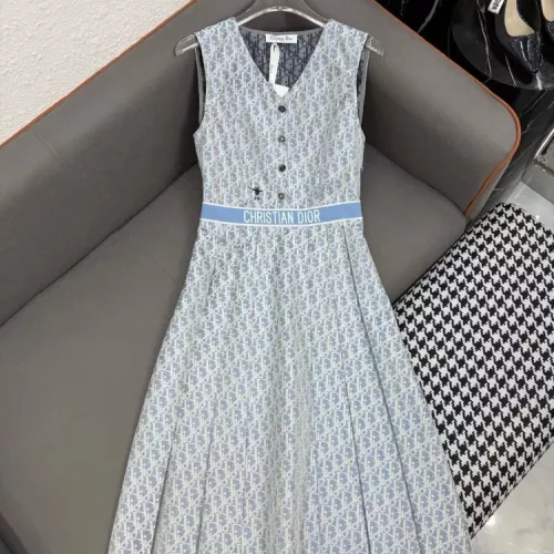 Christian Dior Dresses Sleeveless For Women #1342023 $102.00 USD, Wholesale Replica Christian Dior Dresses