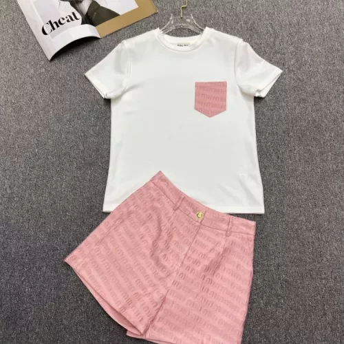 MIU MIU Tracksuits Short Sleeved For Women #1342130 $115.00 USD, Wholesale Replica MIU MIU Tracksuits