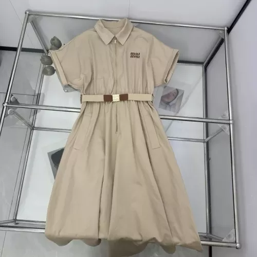MIU MIU Dresses Short Sleeved For Women #1342361 $130.00 USD, Wholesale Replica MIU MIU Dresses