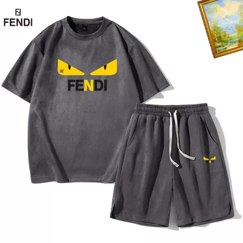 Fendi Tracksuits Short Sleeved For Men #1342386 $48.00 USD, Wholesale Replica Fendi Tracksuits