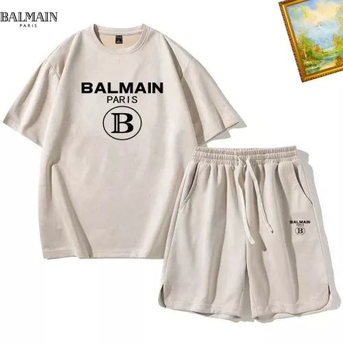 Balmain Tracksuits Short Sleeved For Men #1342440 $48.00 USD, Wholesale Replica Balmain Tracksuits