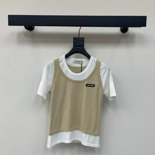 MIU MIU T-Shirts Short Sleeved For Women #1342489 $98.00 USD, Wholesale Replica MIU MIU T-Shirts