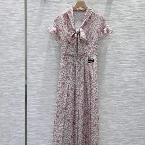 MIU MIU Dresses Short Sleeved For Women #1342502 $125.00 USD, Wholesale Replica MIU MIU Dresses
