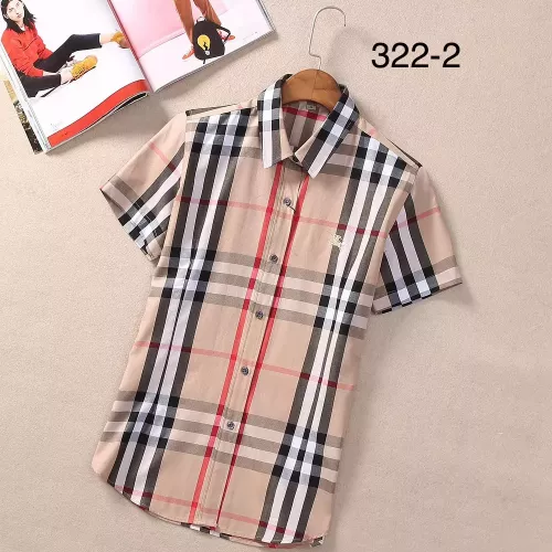 Burberry Shirts Short Sleeved For Women #1346645 $36.00 USD, Wholesale Replica Burberry Shirts
