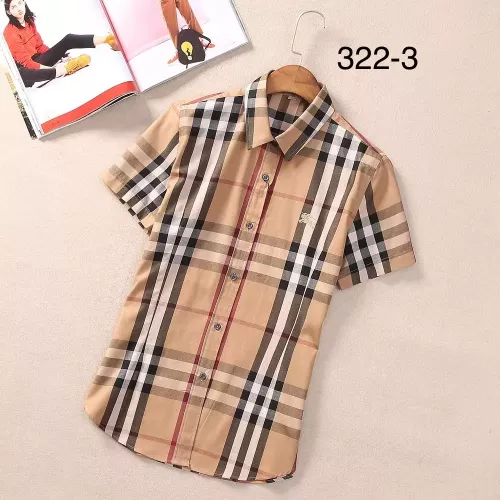 Burberry Shirts Short Sleeved For Women #1346646 $36.00 USD, Wholesale Replica Burberry Shirts