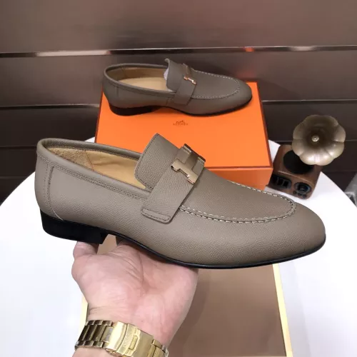 Replica Hermes Leather Shoes For Men #1347443 $100.00 USD for Wholesale