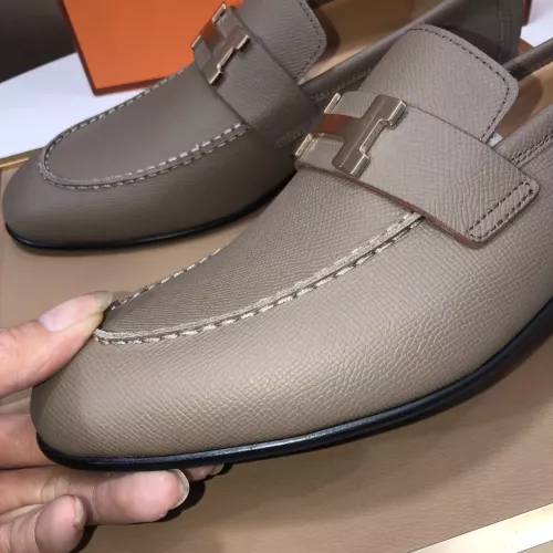 Replica Hermes Leather Shoes For Men #1347443 $100.00 USD for Wholesale