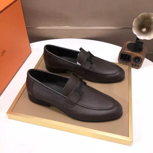 Replica Hermes Leather Shoes For Men #1347445 $100.00 USD for Wholesale