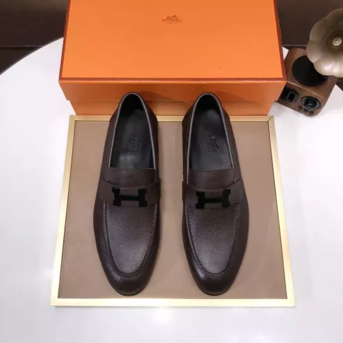Replica Hermes Leather Shoes For Men #1347445 $100.00 USD for Wholesale