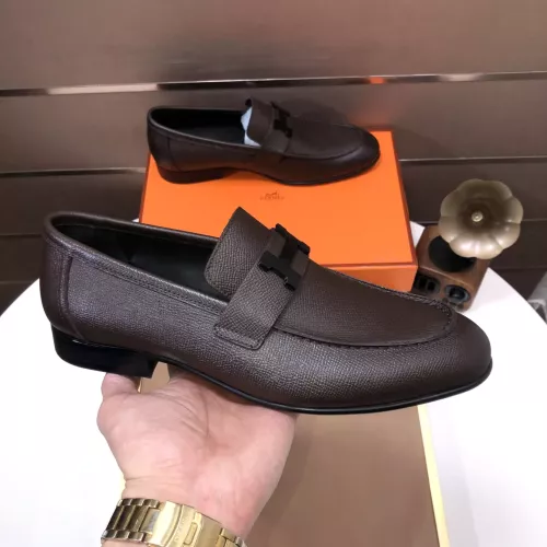Replica Hermes Leather Shoes For Men #1347445 $100.00 USD for Wholesale