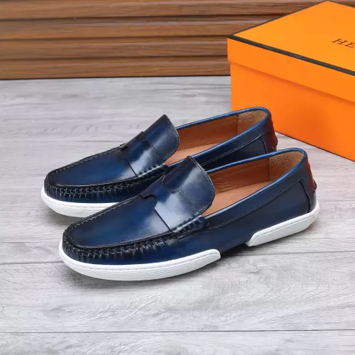 Replica Hermes Leather Shoes For Men #1347869 $96.00 USD for Wholesale