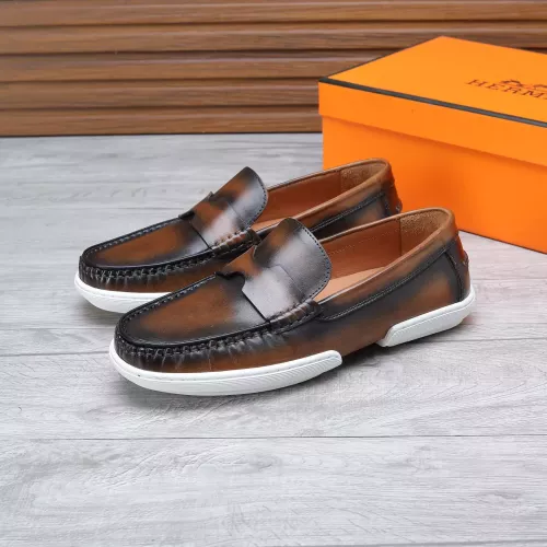 Replica Hermes Leather Shoes For Men #1347875 $96.00 USD for Wholesale