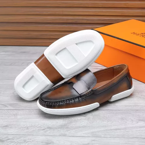 Replica Hermes Leather Shoes For Men #1347875 $96.00 USD for Wholesale