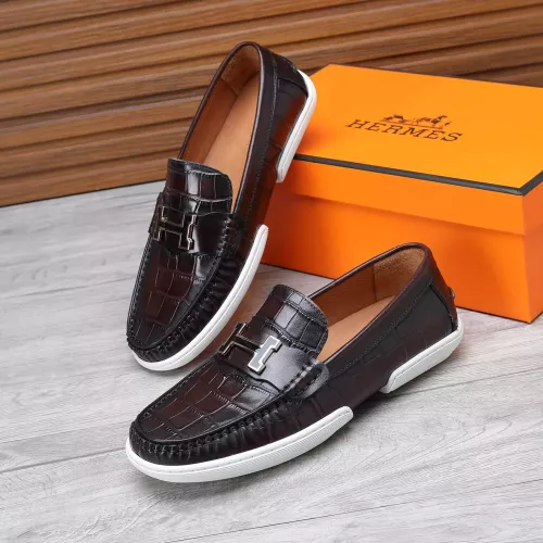 Replica Hermes Leather Shoes For Men #1347885 $96.00 USD for Wholesale