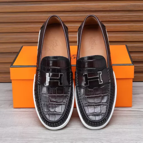 Replica Hermes Leather Shoes For Men #1347885 $96.00 USD for Wholesale