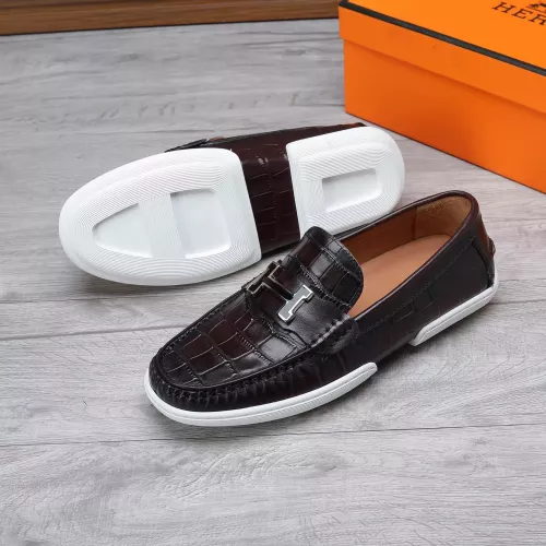 Replica Hermes Leather Shoes For Men #1347885 $96.00 USD for Wholesale