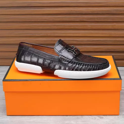 Replica Hermes Leather Shoes For Men #1347885 $96.00 USD for Wholesale