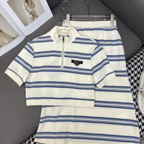 Prada Tracksuits Short Sleeved For Women #1350854 $100.00 USD, Wholesale Replica Prada Tracksuits