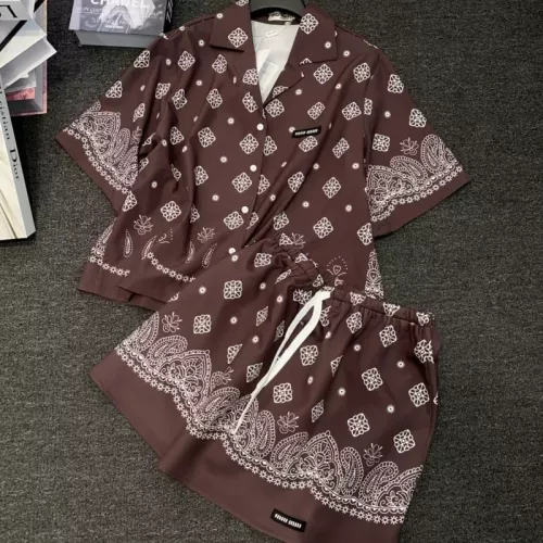 MIU MIU Tracksuits Short Sleeved For Women #1350971 $80.00 USD, Wholesale Replica MIU MIU Tracksuits
