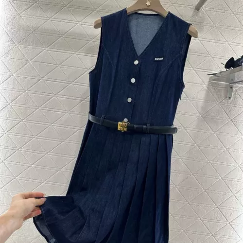 MIU MIU Dresses Sleeveless For Women #1351077 $76.00 USD, Wholesale Replica MIU MIU Dresses