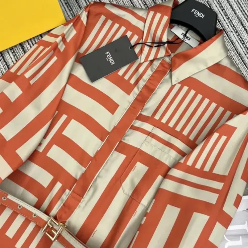 Replica Fendi Dresses Long Sleeved For Women #1351222 $85.00 USD for Wholesale