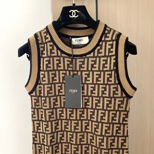 Replica Fendi Dresses Sleeveless For Women #1351417 $98.00 USD for Wholesale