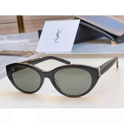 Yves Saint Laurent YSL AAA Quality Sunglasses In Silver #1352812 $56.00 USD, Wholesale Replica Yves Saint Laurent YSL AAA Quality Sunglasses