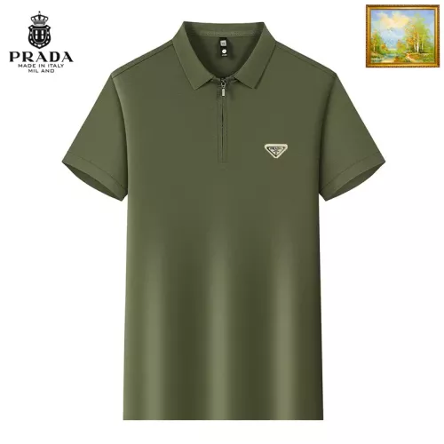 Prada T-Shirts Short Sleeved For Men #1353586 $34.00 USD, Wholesale Replica Prada T-Shirts