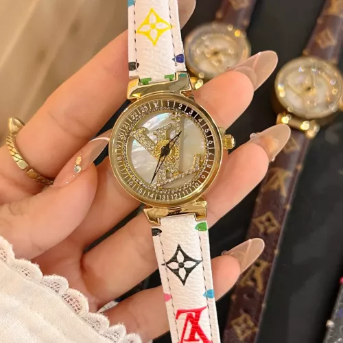 Louis Vuitton Watches In Gold For Women #1353837 $39.00 USD, Wholesale Replica Louis Vuitton Watches