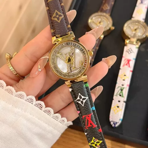 Replica Louis Vuitton Watches In Gold For Women #1353838 $39.00 USD for Wholesale