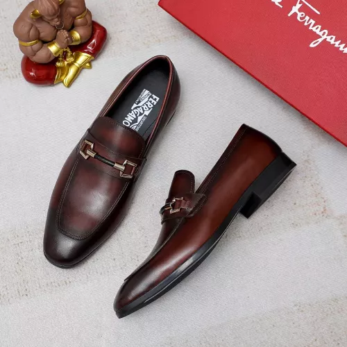 Salvatore Ferragamo Leather Shoes For Men #1355583 $88.00 USD, Wholesale Replica Salvatore Ferragamo Leather Shoes