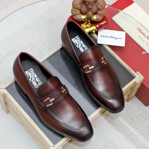 Replica Salvatore Ferragamo Leather Shoes For Men #1355583 $88.00 USD for Wholesale