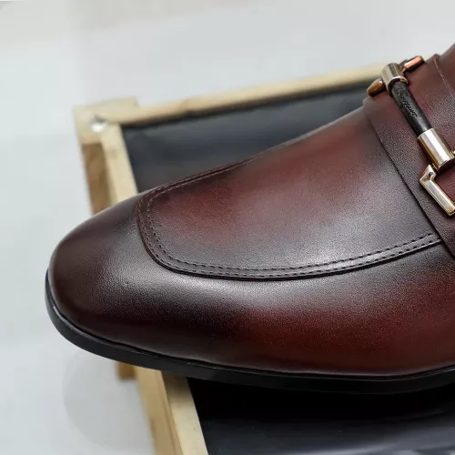 Replica Salvatore Ferragamo Leather Shoes For Men #1355583 $88.00 USD for Wholesale