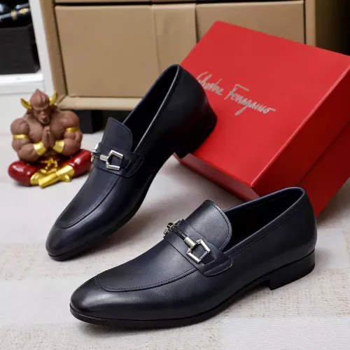 Replica Salvatore Ferragamo Leather Shoes For Men #1355584 $88.00 USD for Wholesale