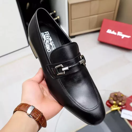 Replica Salvatore Ferragamo Leather Shoes For Men #1355585 $88.00 USD for Wholesale