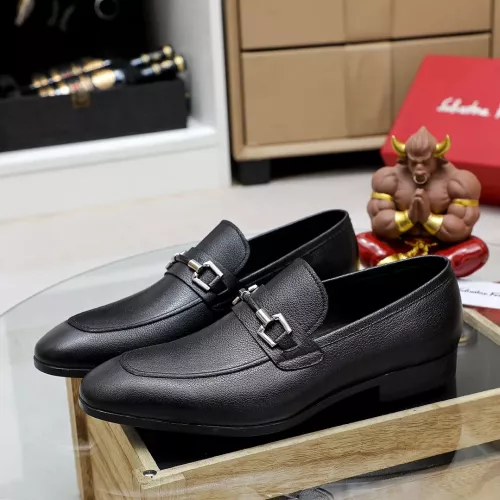 Replica Salvatore Ferragamo Leather Shoes For Men #1355586 $88.00 USD for Wholesale