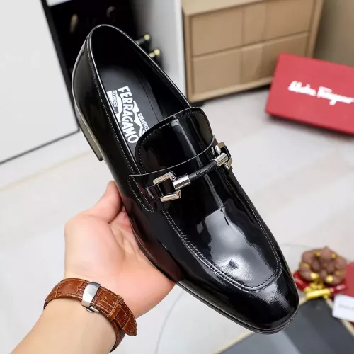 Replica Salvatore Ferragamo Leather Shoes For Men #1355587 $88.00 USD for Wholesale