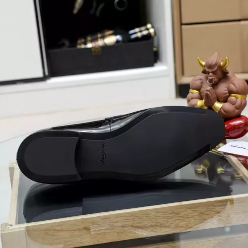 Replica Salvatore Ferragamo Leather Shoes For Men #1355587 $88.00 USD for Wholesale