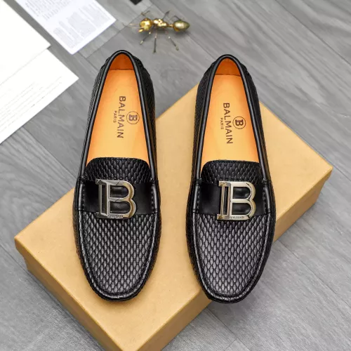 Replica Balmain Leather Shoes For Men #1355590 $76.00 USD for Wholesale