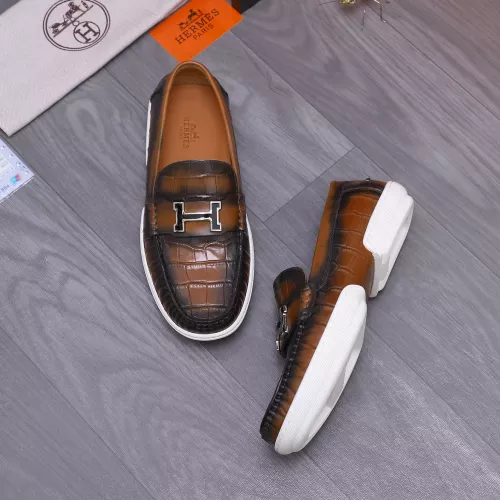 Replica Hermes Leather Shoes For Men #1356262 $98.00 USD for Wholesale