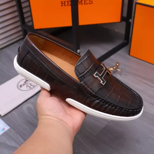 Replica Hermes Leather Shoes For Men #1356263 $98.00 USD for Wholesale