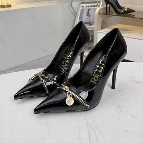 Versace High-Heeled Shoes For Women #1357273 $82.00 USD, Wholesale Replica Versace High-Heeled Shoes