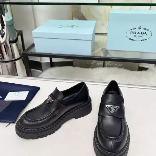Replica Prada Leather Shoes For Women #1357504 $100.00 USD for Wholesale