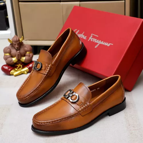 Replica Salvatore Ferragamo Leather Shoes For Men #1361670 $82.00 USD for Wholesale